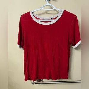 Soft, thin red tshirt. Fine quality.